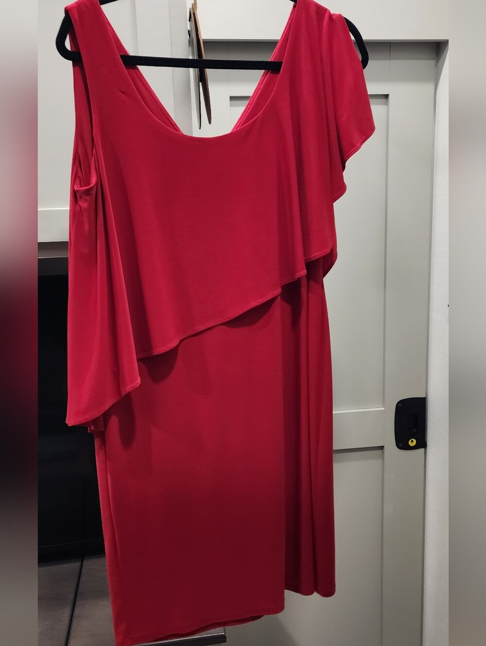 Sophia Christina Red One-Shoulder Ruffle Dress